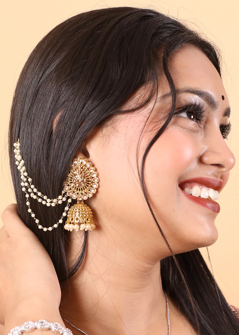 Glamaa  Premium Stylish  Gold Plated Traditional Jodha Akbar  Earring for Women